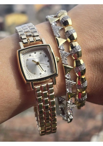 Vintage Taşlı Kare Model Kadın Kolsaati fırsatları