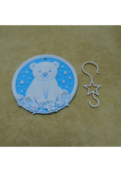 Mavi ve Renkli Kutup Ayısı ve Çam Ağacı Süsleri 3'lü Set fiyatları