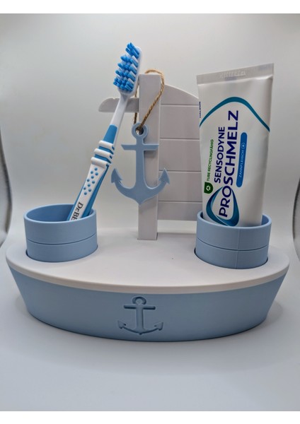 Deniz Temalı Gemi Model Diş Fırçalık ve Diş Macunu Standı | Banyo Düzenleyici fırsatları