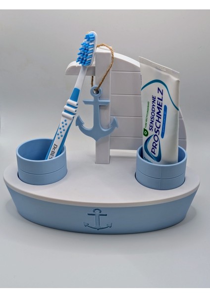 Deniz Temalı Gemi Model Diş Fırçalık ve Diş Macunu Standı | Banyo Düzenleyici indirimleri