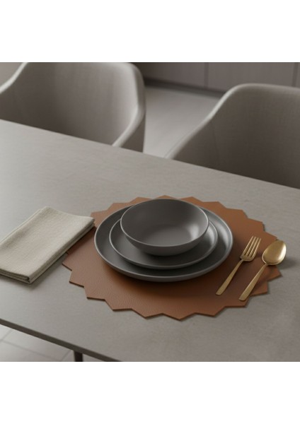 2 Adet Deri Amerikan Servis-Kolay Silinebilir SUPLA-33X33 Cm-Gülün Dikeni Desen indirimleri