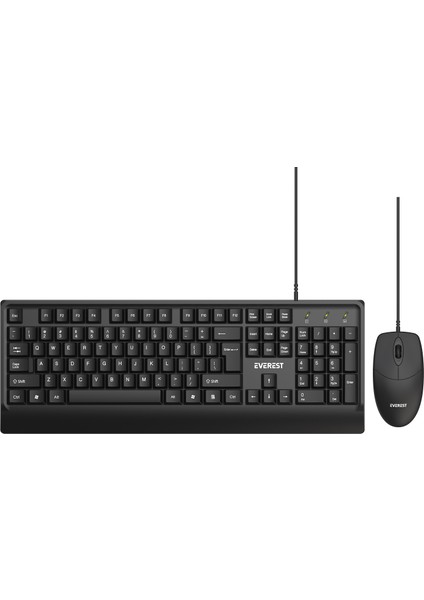 KM-619 Siyah USB Us Layout English Standart Klavye + Mouse Set