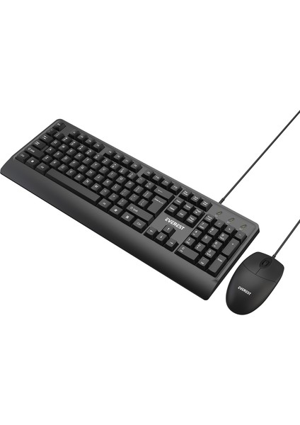 KM-619 Siyah USB Us Layout English Standart Klavye + Mouse Set fırsatları