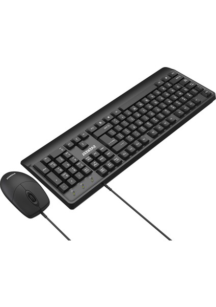KM-619 Siyah USB Us Layout English Standart Klavye + Mouse Set indirimleri