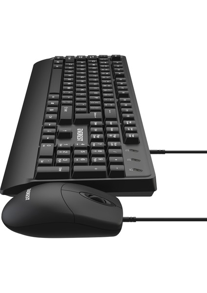 KM-619 Siyah USB Us Layout English Standart Klavye + Mouse Set