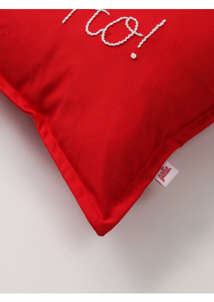 Yılbaşı Temalı Noel Yazılı Punch Kırlent Kılıfı, Beyaz modelleri