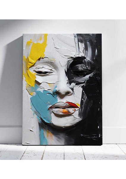 Duygusal Yüzde Kontrast Modern Sanat Kanvas Tablo