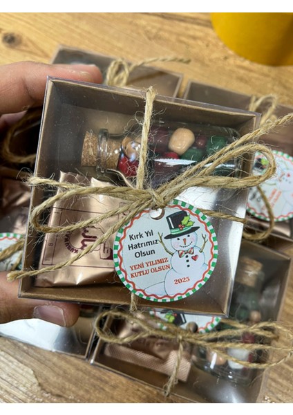 Yılbaşı Için Kahve ve Çikolata Hediye Kutusu Seti, 10'lu Paket