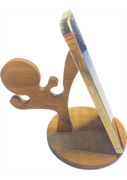 Karateci Çocuk Ahşap Telefon Standı Telefon Tutucu