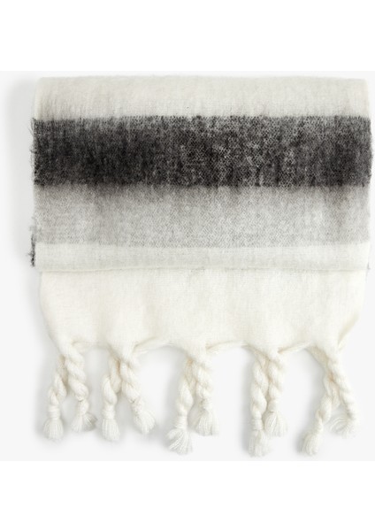 Renkli Çizgili Uzun Püsküllü Atkı fiyatları