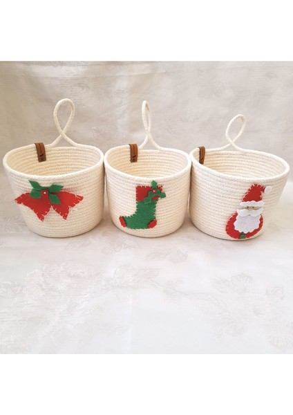 Yılbaşı Süsleri 3’lü Askılı Sepet, Yeniyıl Dekorasyonu ve Hediye Sepetleri fiyatları
