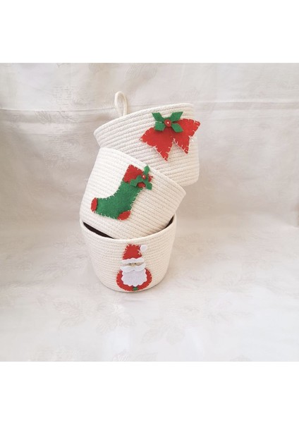 Yılbaşı Süsleri 3’lü Askılı Sepet, Yeniyıl Dekorasyonu ve Hediye Sepetleri modelleri