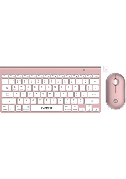 KB-BT72 Elıte Rose Gold 2.4 Ghz + Bt Kablosuz Us Layout English Klavye + Mouse Set