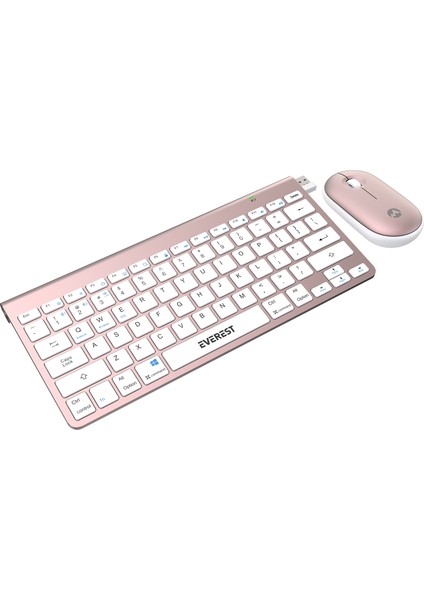 KB-BT72 Elıte Rose Gold 2.4 Ghz + Bt Kablosuz Us Layout English Klavye + Mouse Set fiyatları