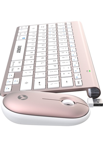 KB-BT72 Elıte Rose Gold 2.4 Ghz + Bt Kablosuz Us Layout English Klavye + Mouse Set indirimleri