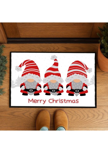 Yılbaşı Temalı Kapı Önü Paspası 60X40 Cm, Şık ve Sıcak Karşılama Dekoru