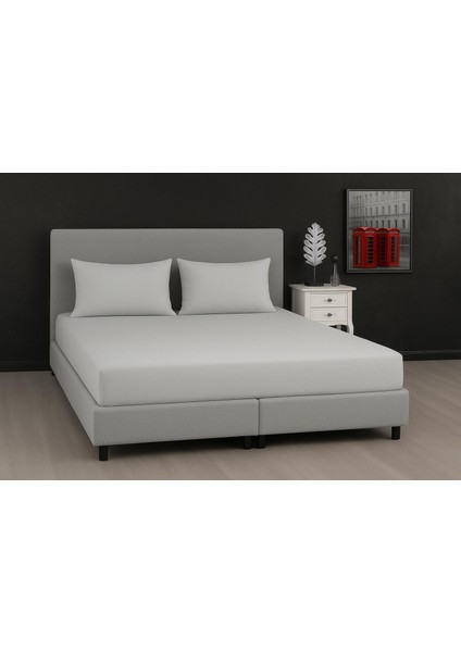 Lastikli Çift Kişilik Otel Tipi Pamuk Saten Gri Nevresim Takımı Orkide Collection fırsatları