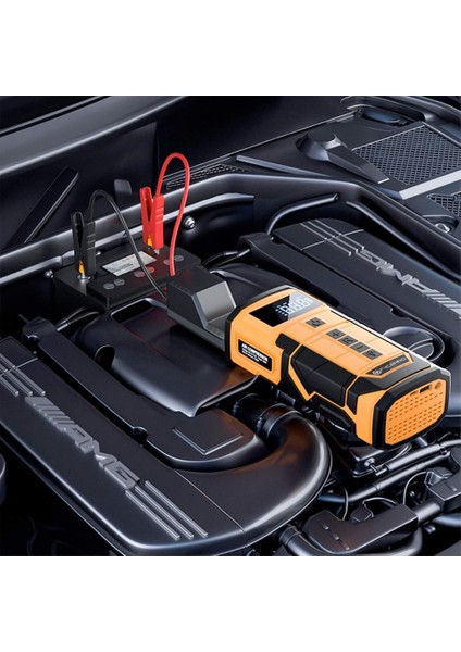 Taşınabilir Akllı Akü Takviye Cihazı Powerbank (8000MAH) Hava Pompası Reflektör