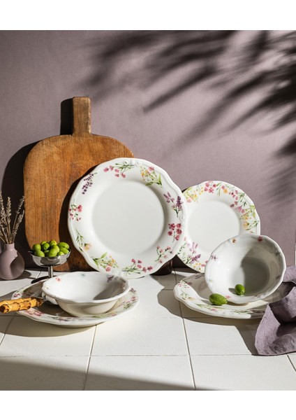 24 Parça 6 Kişilik Porselen Yemek Takımı Lavender Bloom Tifany