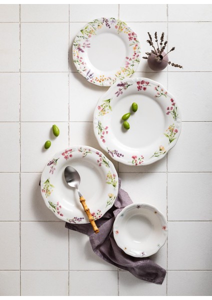 24 Parça 6 Kişilik Porselen Yemek Takımı Lavender Bloom Tifany fiyatları