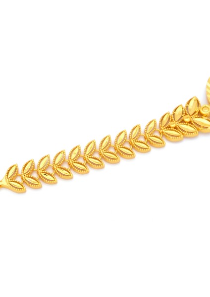 altın kaplama çiçek desenli yarım altınlı bileklik blk-1176 modelleri