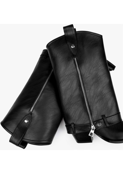 Kadın Astral Siyah Cilt Fermuar Detaylı Kovboy Çizme indirimleri