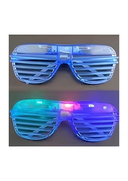 LED Işıklı Mavi Panjurlu Parti Gözlüğü – Eğlenceli Konsept Aksesuarı fırsatları