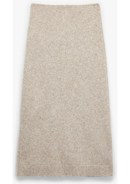 Yırtmaç Detaylı Yüksek Bel Midi Triko Etek fırsatları