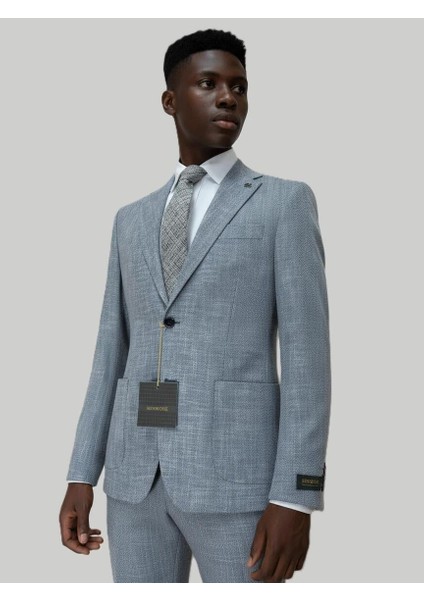 Açık Mavi Modern Fit Jogger Takım Elbise