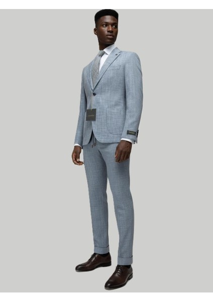 Açık Mavi Modern Fit Jogger Takım Elbise modelleri