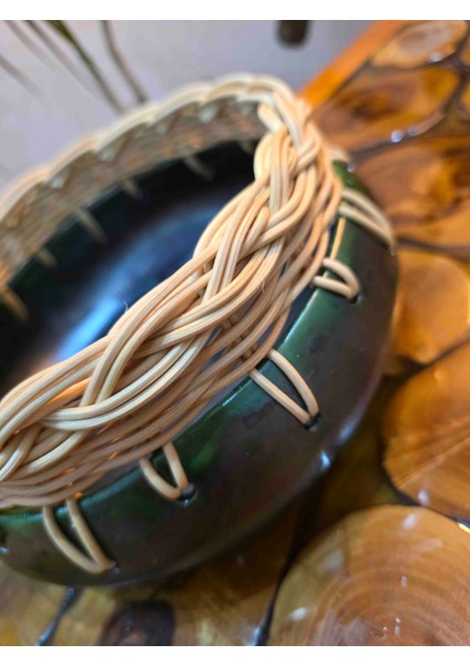 Bambu Ip Örgülü Dekoratif Seramik Objeler modelleri