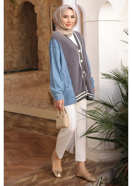 Füme Kot Garnili Yumoş Angora Hırka fiyatları