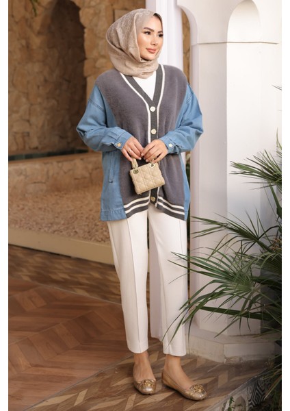 Füme Kot Garnili Yumoş Angora Hırka fırsatları