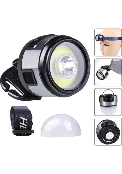 Kafa Lambası Kafa Feneri Şarjlı Profesyonel Cob Fener 7 Modlu