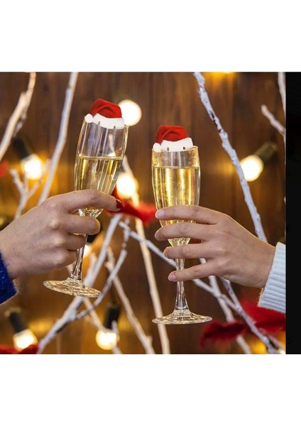 Kırmızı Noel Şapkası ve Bardak Süsü, Parti Malzemeleri, Eğlenceli Dekorasyon Seti fiyatları