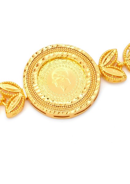 altın kaplama çiçek deseni çeyrek altınlı bileklik blk-1183 fiyatları
