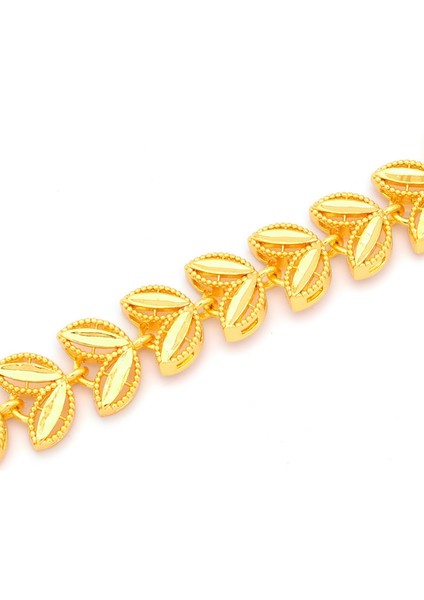 altın kaplama çiçek deseni çeyrek altınlı bileklik blk-1183 modelleri