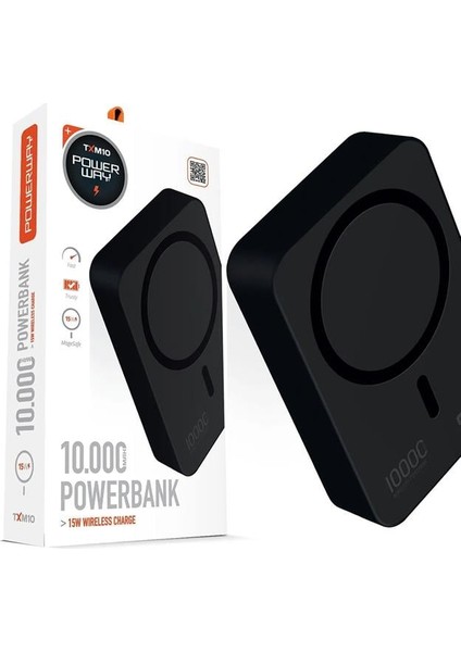 Powerway 10.000MAH PD15W Taşınabilir Şarj Cihazı Siyah TXM10