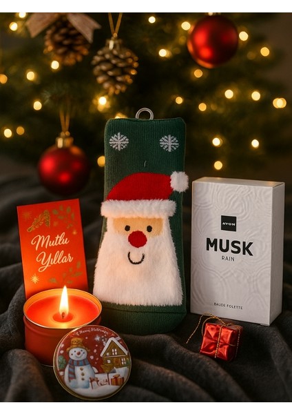 Medy Store Yeni Yıla Özel Erkekler Için Hediye Paketi -Avon Musk Rain Parfüm, Parfümlü Noel Baba Çorabı, Kokulu Mum, Çikolata ve Mutlu Yıllar Kartı fiyatları