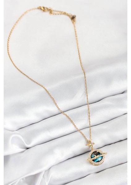 316L Çelik Zirkon Taşlı Gezegen Model Gold Renk Kadın Kolye - TJ-BKO10508 modelleri