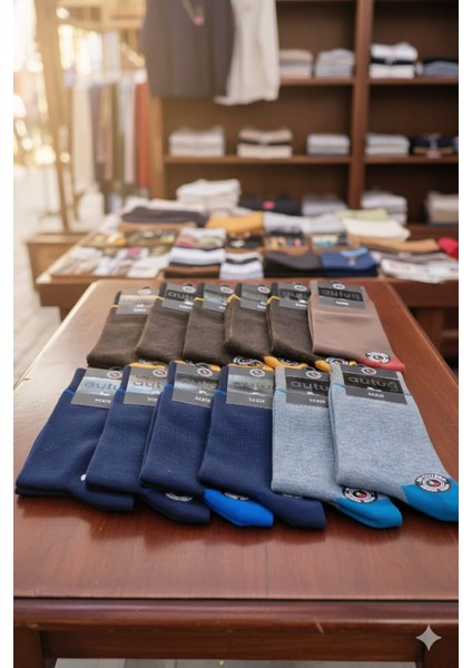 ; Pamuk Soket Erkek Çorabı; Asorti 12'li Kutu; Mevsimlik; 41-45