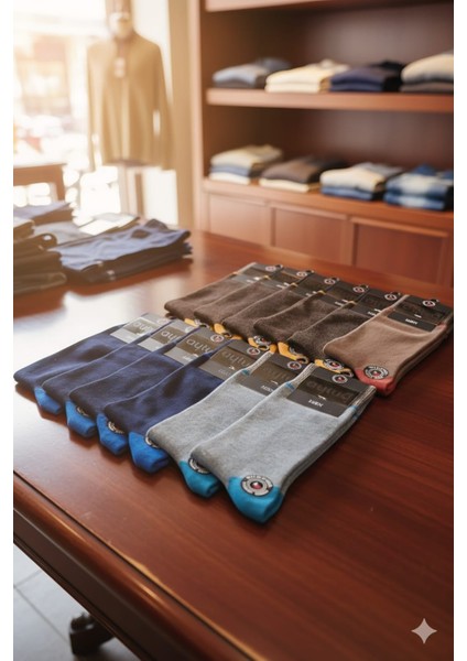 ; Pamuk Soket Erkek Çorabı; Asorti 12'li Kutu; Mevsimlik; 41-45 fiyatları