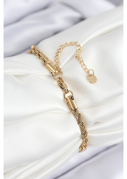316L Çelik Nazar Boncuk Model Burgu Zincir Gold Renk Kadın Bileklik - TJ-BB7829 modelleri