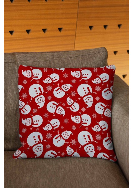 Yılbaşı Noel Baba Figürlü 4'lü Kırlent Kılıfı, Kırmızı Beyaz Dijital Baskılı fırsatları