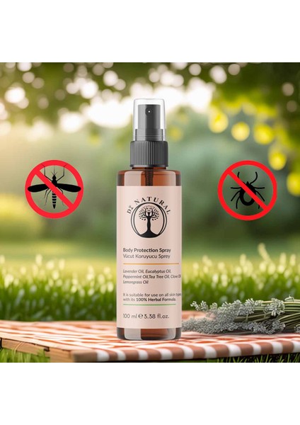 Sivrisinek Kene Kovucu Sprey & Vücut Losyonu %100 Bitkisel Vegan 100 ml