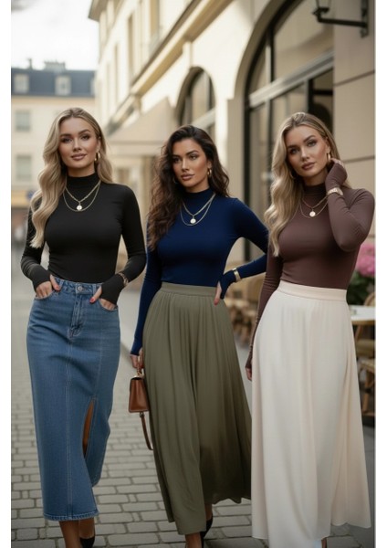 3’lü Parmak Geçmeli Kadın Body Seti