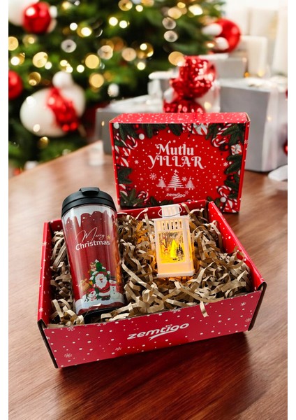 Sıcak ve Şık Yılbaşı Kahve Bardağı Seti, Termos ve Dekoratif Fenerler fiyatları