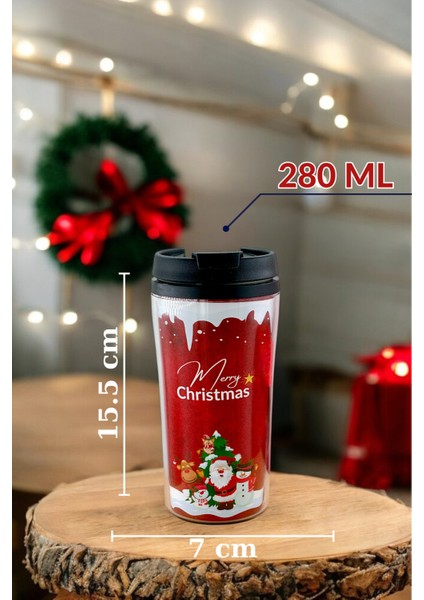 Sıcak ve Şık Yılbaşı Kahve Bardağı Seti, Termos ve Dekoratif Fenerler