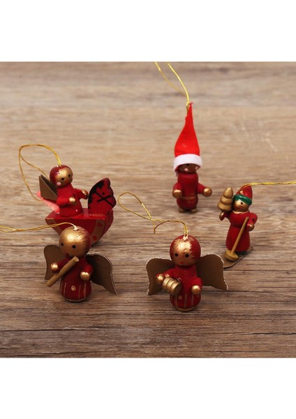 12 Adet Ahşap Noel Süsleri, Minyatür Ağaç Süsü, Hediye ve Dekorasyon Seti fırsatları