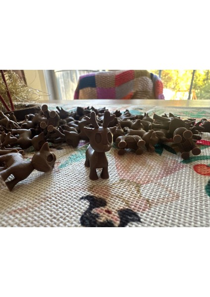 Mini Geyik Dekoru – 10’lu Set | 3 cm | Boynuzlu / Boynuzsuz / Karışık Seçenek modelleri